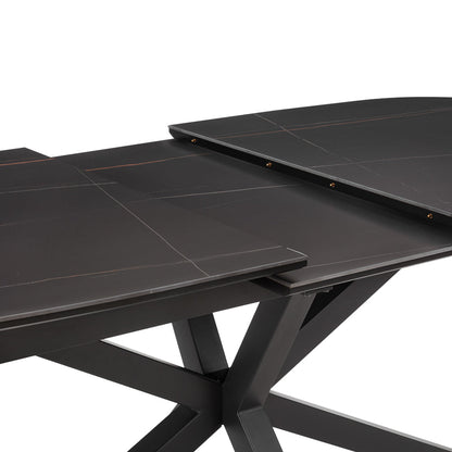 Vero Extending 160-200cm Ceramic Dining Table, Black