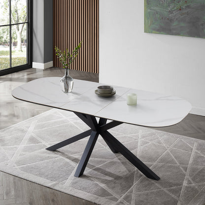 Vero Extending 160-200cm Ceramic Dining Table, White