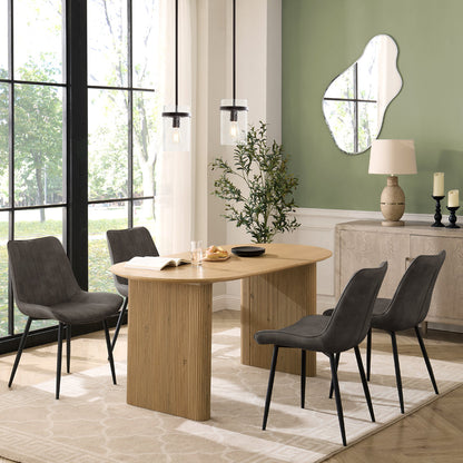 Tokyo Japandi Wooden Table Dining Set with Dining Chairs