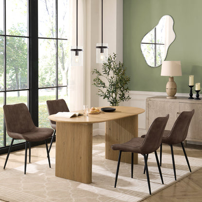 Tokyo Japandi Wooden Table Dining Set with Dining Chairs