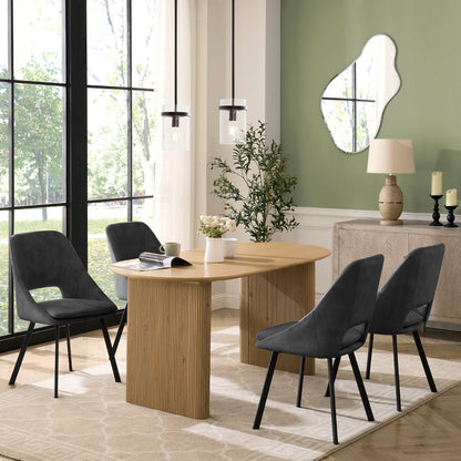 Tokyo Japandi Wooden Table Dining Set with Dining Chairs