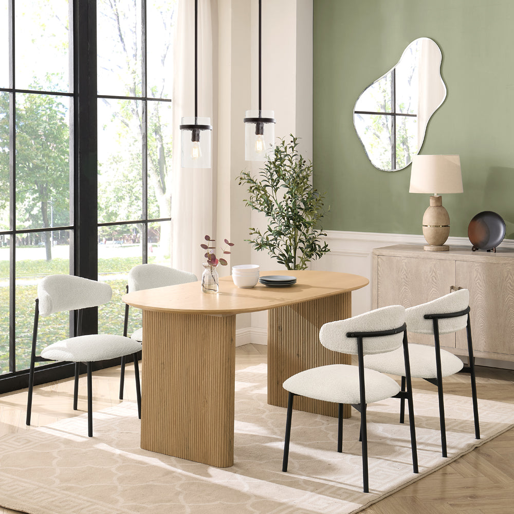 Tokyo Japandi Wooden Table Dining Set with Dining Chairs