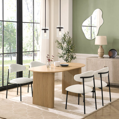 Tokyo Japandi Wooden Table Dining Set with Dining Chairs