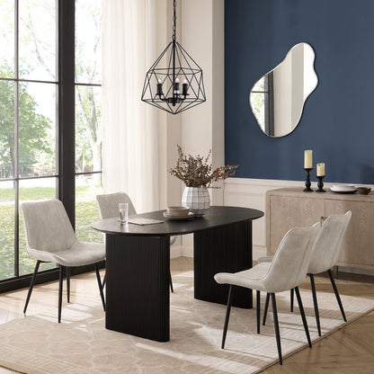 Tokyo Japandi Wooden Table Dining Set with Dining Chairs