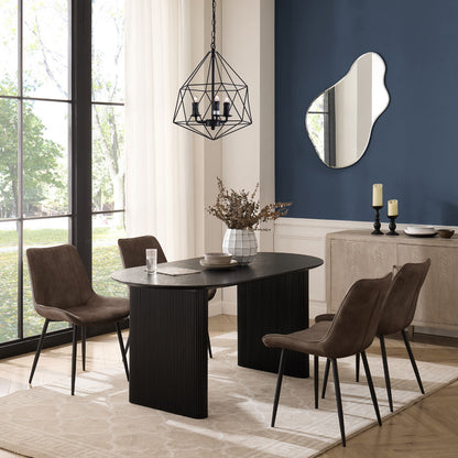 Tokyo Japandi Wooden Table Dining Set with Dining Chairs