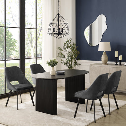 Tokyo Japandi Wooden Table Dining Set with Dining Chairs