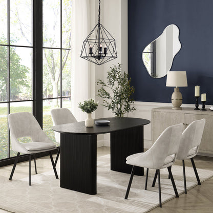 Tokyo Japandi Wooden Table Dining Set with Dining Chairs
