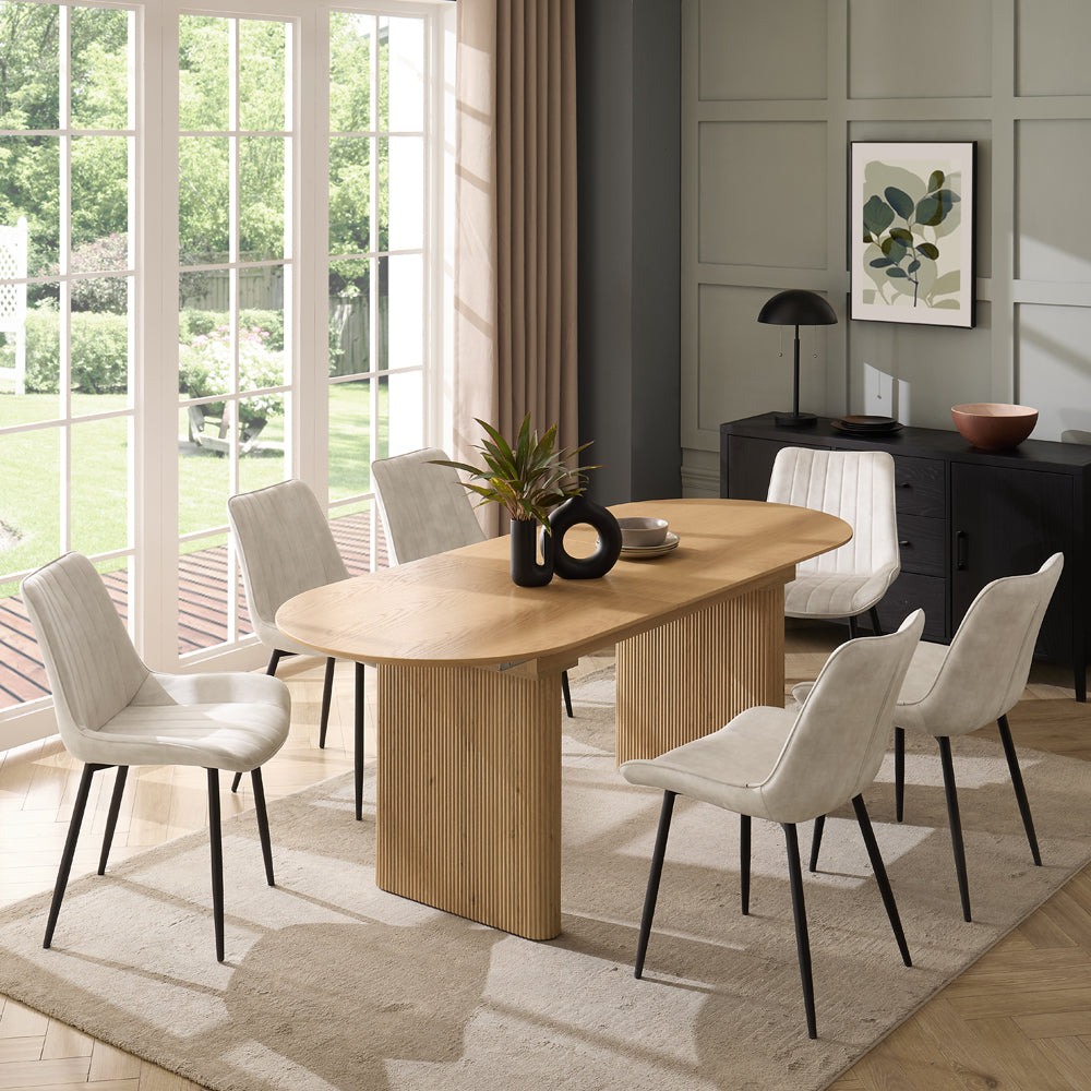 Tokyo Japandi Wooden Table Dining Set with Dining Chairs