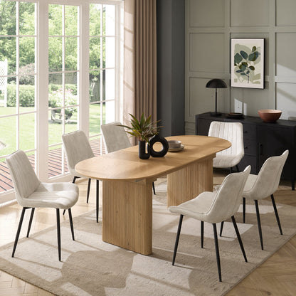 Tokyo Japandi Wooden Table Dining Set with Dining Chairs