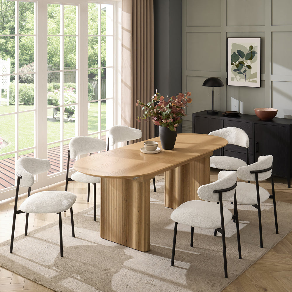 Tokyo Japandi Wooden Table Dining Set with Dining Chairs