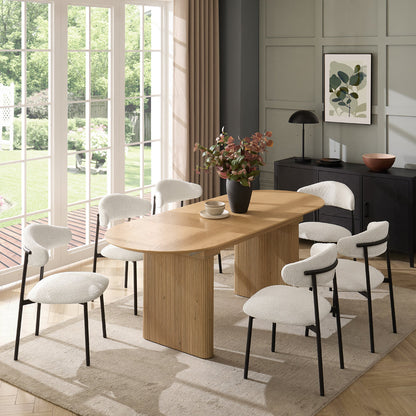 Tokyo Japandi Wooden Table Dining Set with Dining Chairs