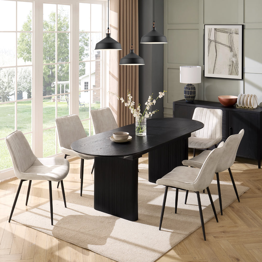 Tokyo Japandi Wooden Table Dining Set with Dining Chairs