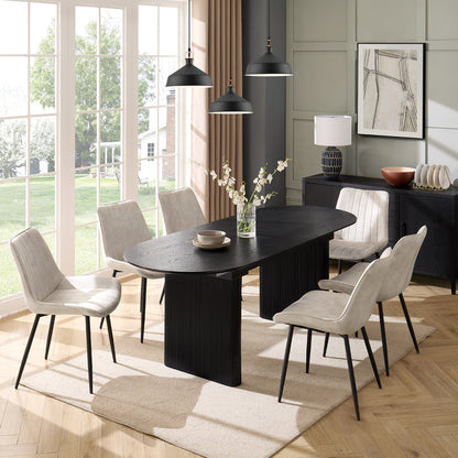 Tokyo Japandi Wooden Table Dining Set with Dining Chairs