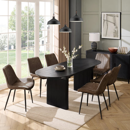 Tokyo Japandi Wooden Table Dining Set with Dining Chairs