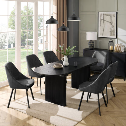 Tokyo Japandi Wooden Table Dining Set with Dining Chairs