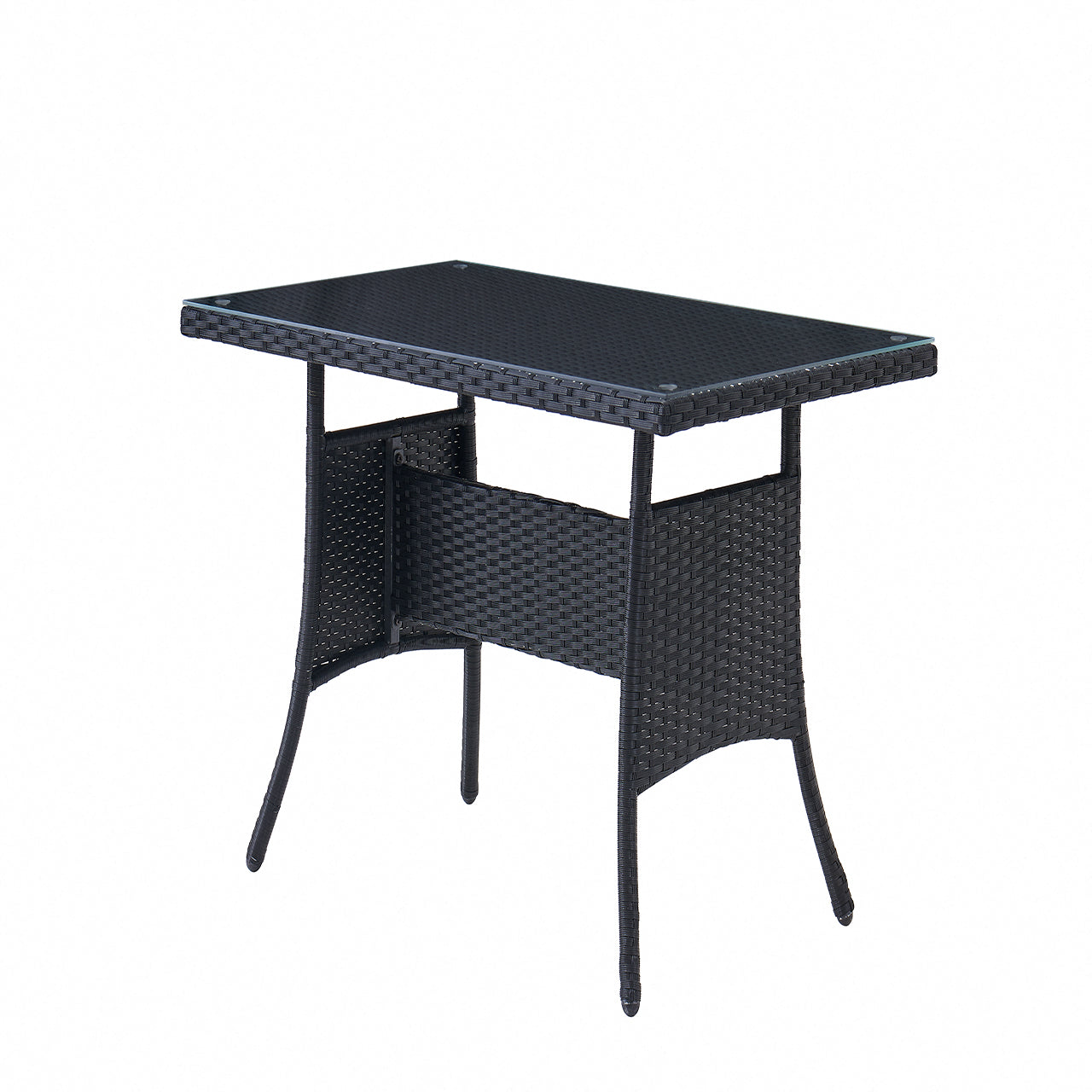 Rosa 5 Piece Garden Dining Set with Bench and Cover - Black