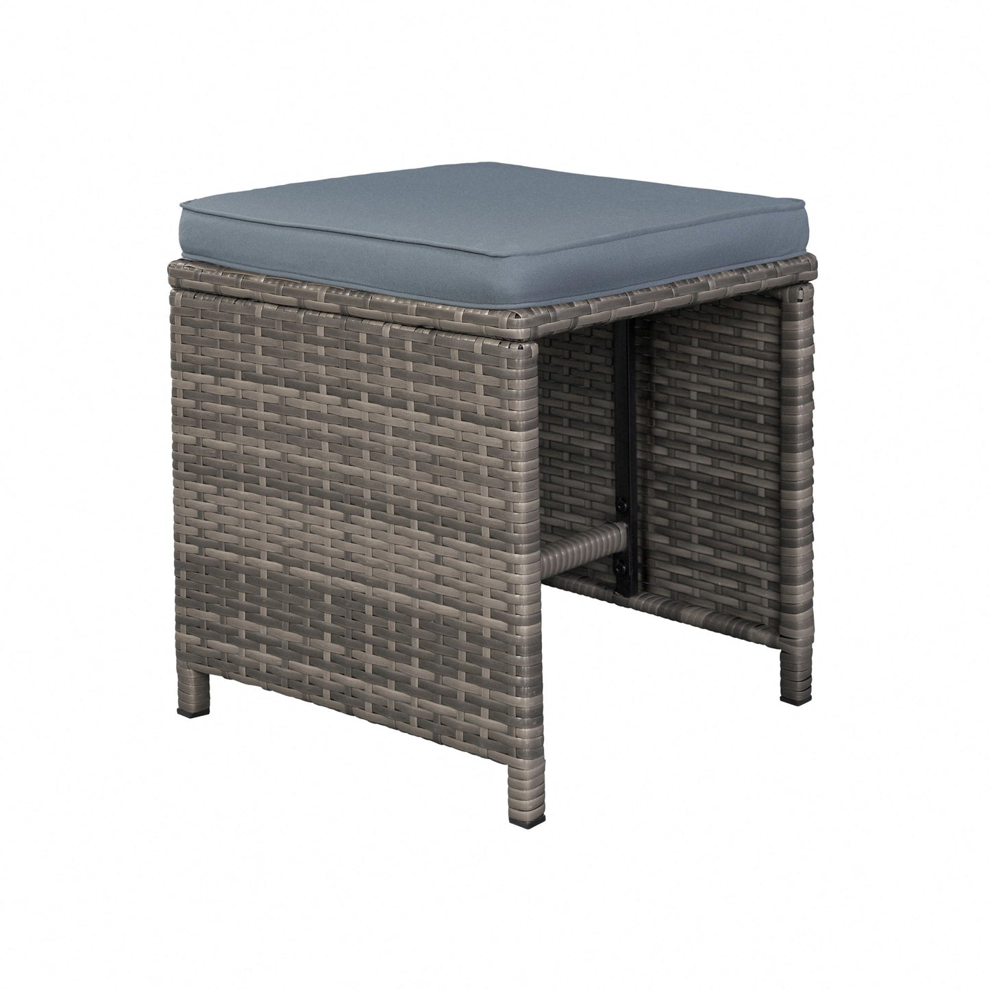 9 Piece Rattan Cube Garden Dining Set - Grey