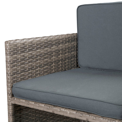 9 Piece Rattan Cube Garden Dining Set - Grey