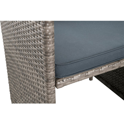 9 Piece Rattan Cube Garden Dining Set - Grey