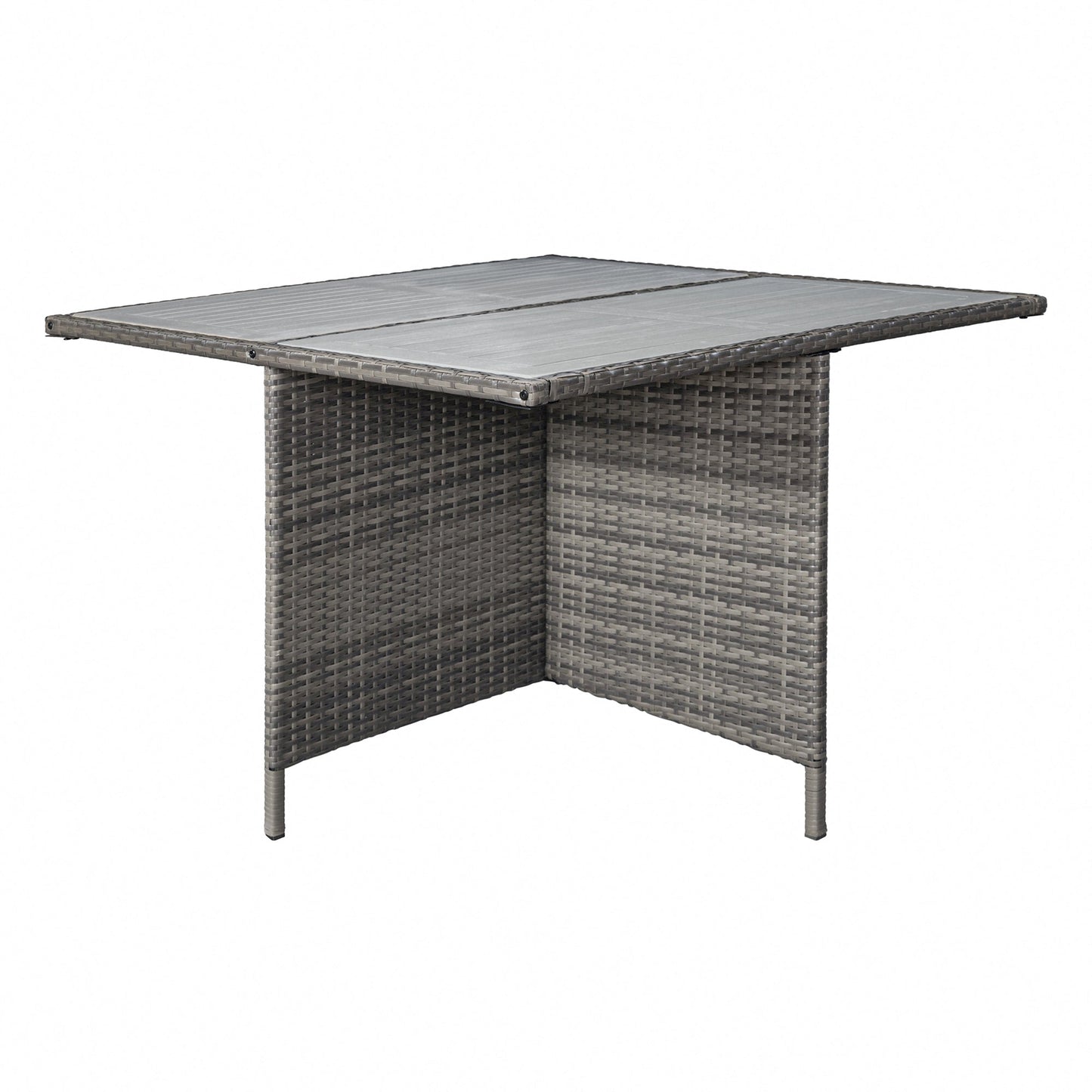 9 Piece Rattan Cube Garden Dining Set - Grey
