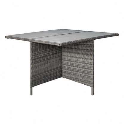 9 Piece Rattan Cube Garden Dining Set - Grey
