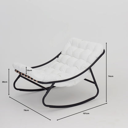 Marbella Garden Rocking Chair with Dark Grey Cushions and Cover - Grey