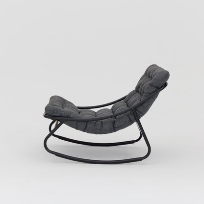 Marbella Garden Rocking Chair with Dark Grey Cushions and Cover - Grey