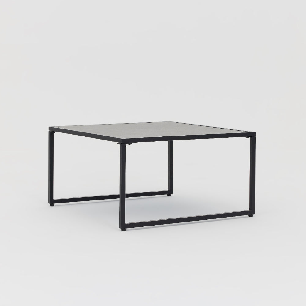 Marbella Garden Corner Set with Polywood Table, Grey Cushions and Cover - Black