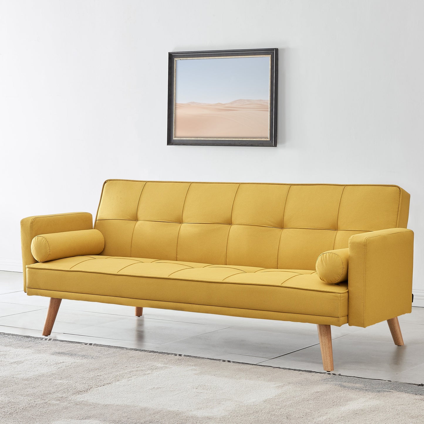 Sarnia V2 Mustard fabric Sofabed