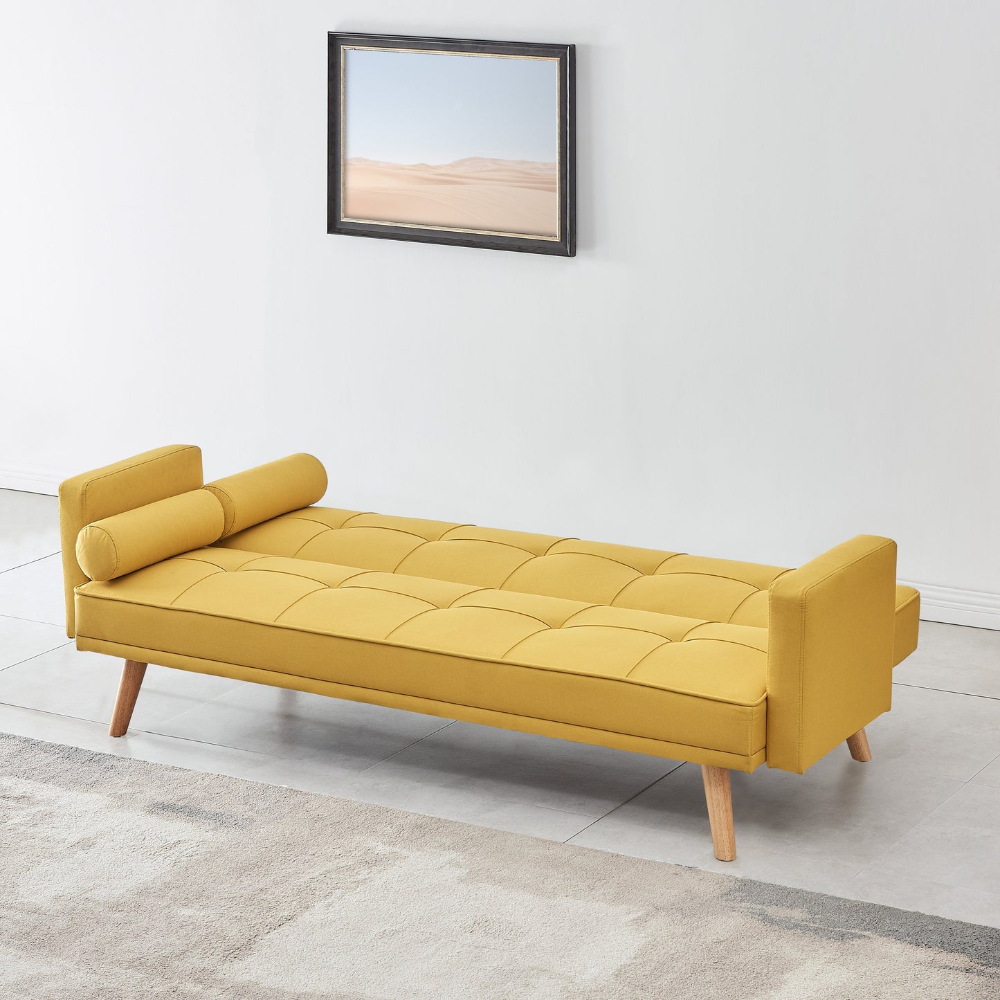Sarnia V2 Mustard fabric Sofabed