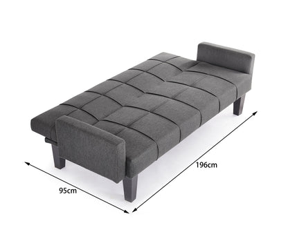 Levine Dark Grey Fabric 3 Seater Sofabed