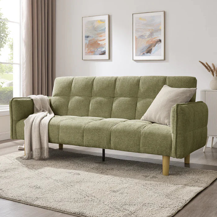 Jemma Sage Green Chenille Fabric Sofa Bed