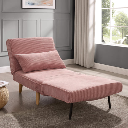 Valley Single Sofa Bed - Pink Cord