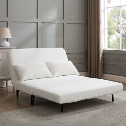 Lawson Sofa Bed, White Boucle