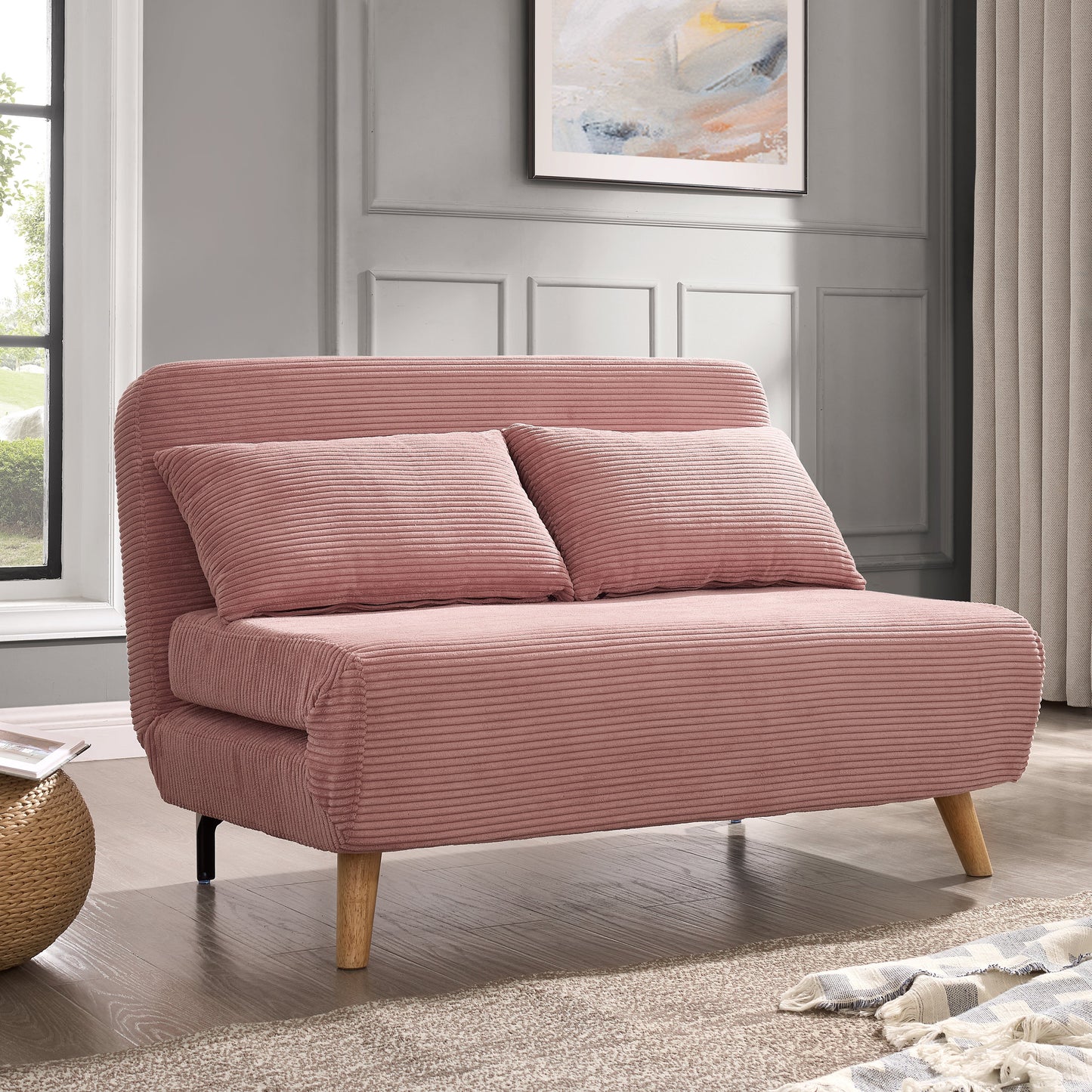 LawsonSofa Bed, Pink Cord