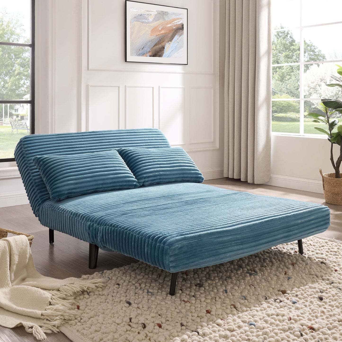 Lawson Sofa Bed, Blue Teddy Jumbo Cord