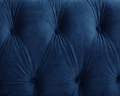 Harper Chesterfield Studded Blue Velvet 2 Seater Sofa