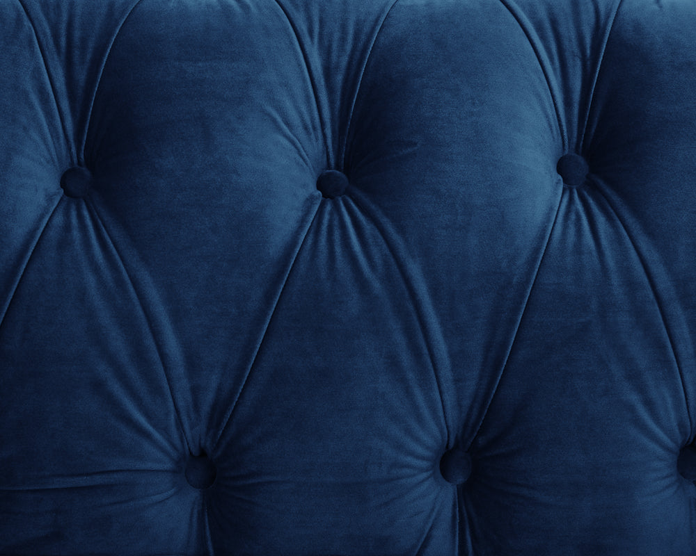 Harper Chesterfield Studded Blue Velvet 3 Seater Sofa