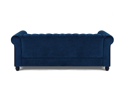 Harper Chesterfield Studded Blue Velvet 3 Seater Sofa