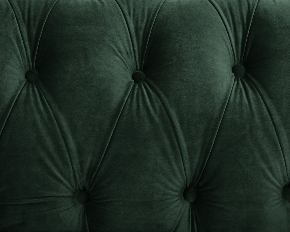 Harper Chesterfield Studded Green Velvet 2 Seater Sofa