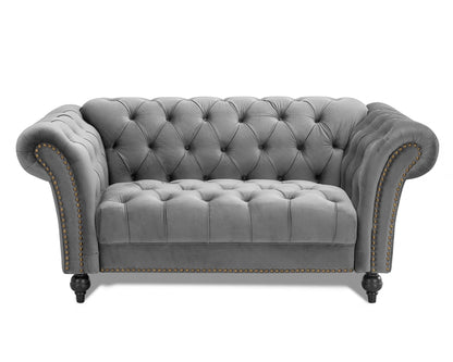 Emma Velvet 3+2 Seater Fabric Sofa, Grey