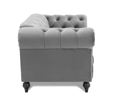 Emma Velvet 2 Seater Fabric Sofa, Grey