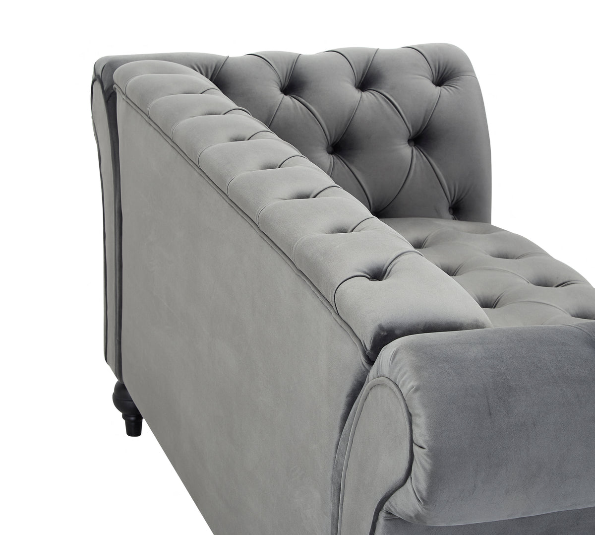 Emma Velvet 1.5 Seater Fabric  Sofa, Grey