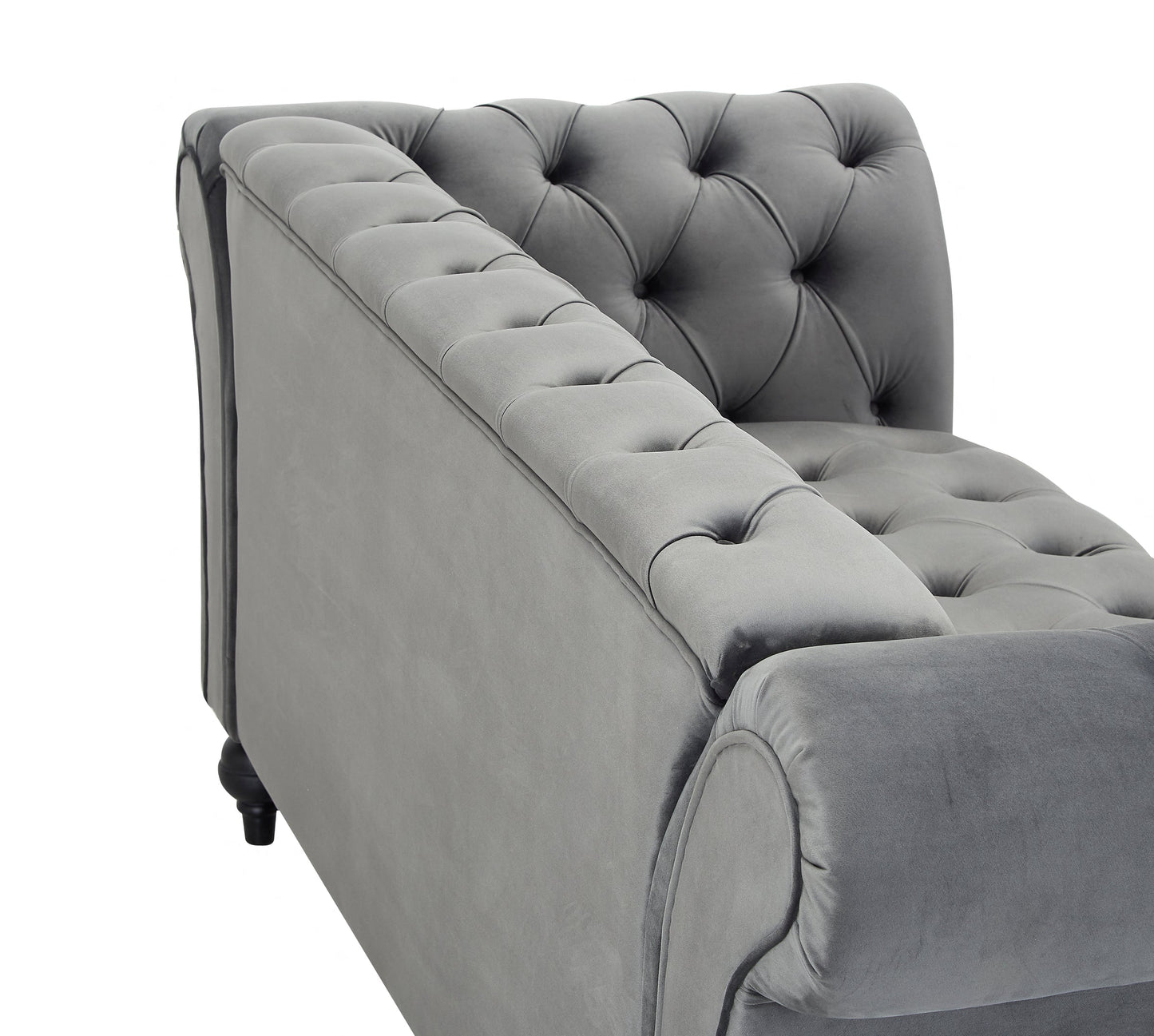 Emma Velvet 2 Seater Fabric Sofa, Grey