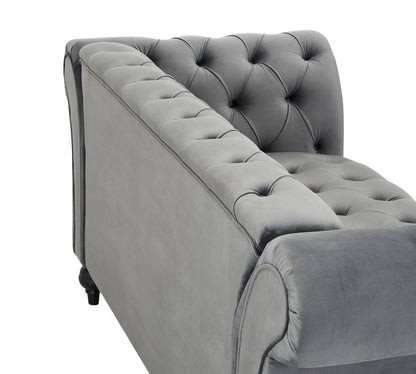 Emma Velvet 2 Seater Fabric Sofa, Grey