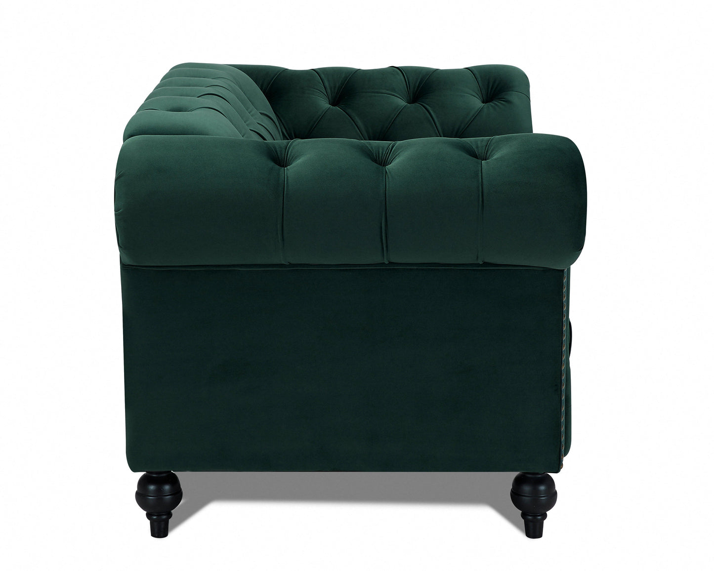 Emma Green Velvet Curved Sofa 1.5s