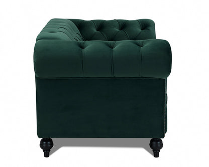 Emma Green Velvet Curved Sofa 1.5s