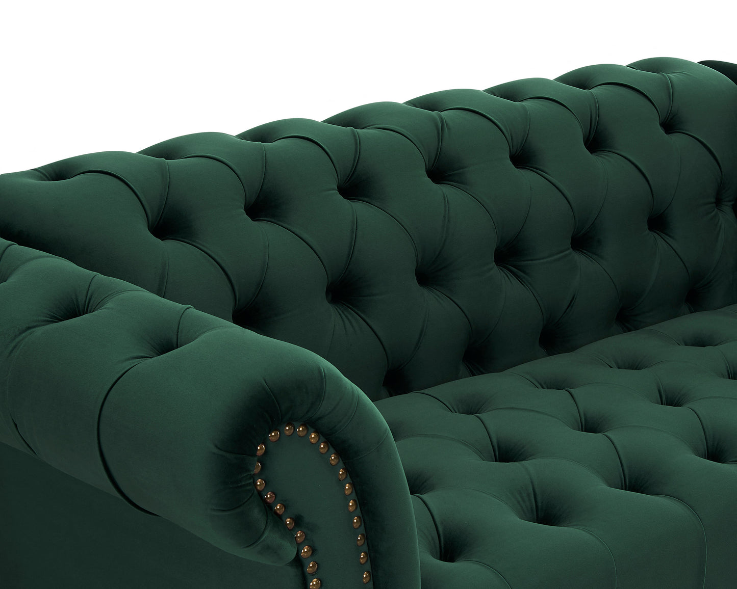 Emma Green Velvet Curved Sofa 1.5s