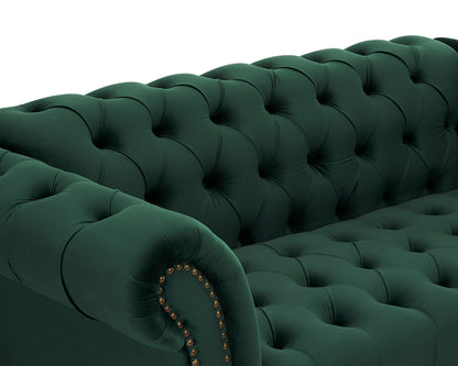 Emma Green Velvet Curved Sofa 1.5s