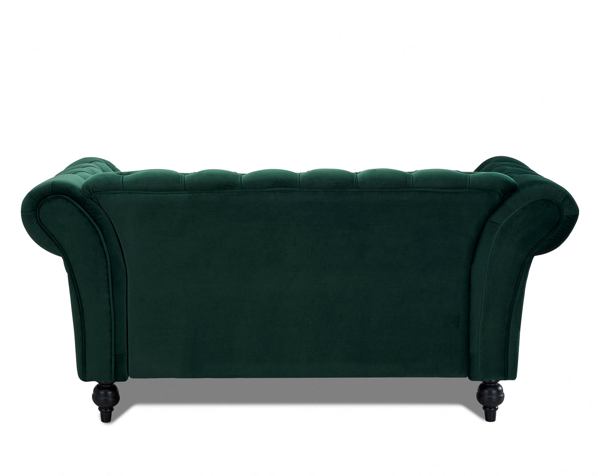 Emma Velvet 2 Seater Fabric Sofa - Green